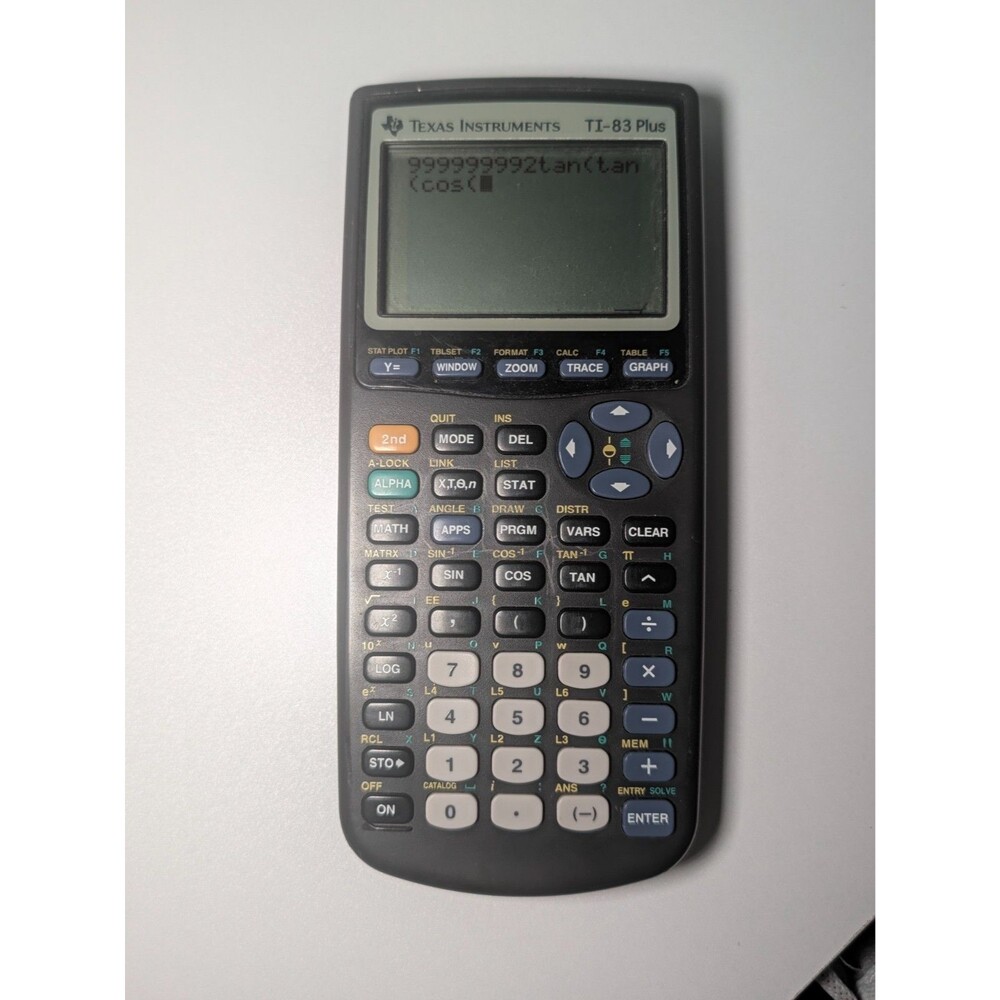 Texas Instruments TI-83 Plus Graphing Calculator Black Tested Working w/ Cover